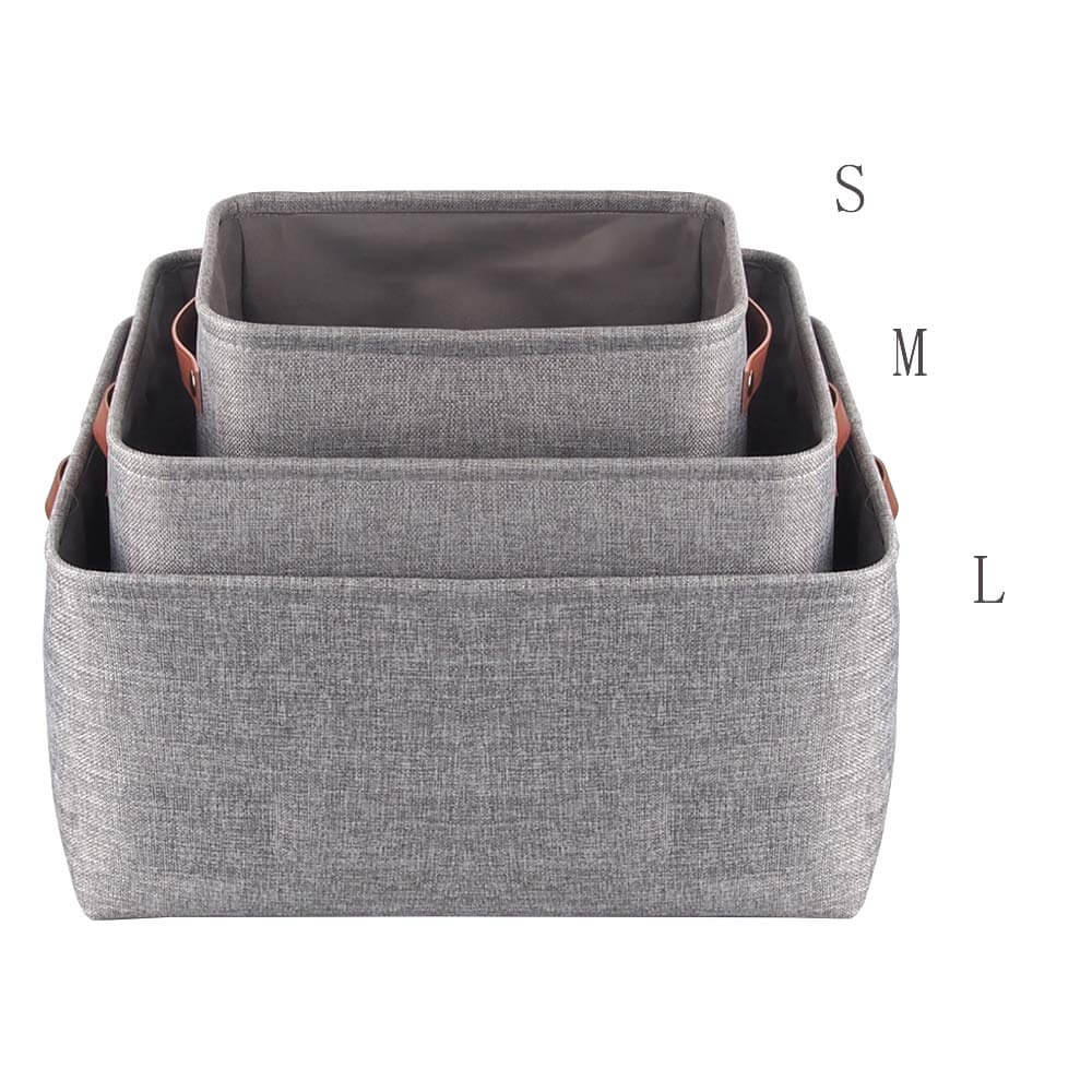 Extra Large Storage Boxes | Durable Canvas | Set of 3 | Grey