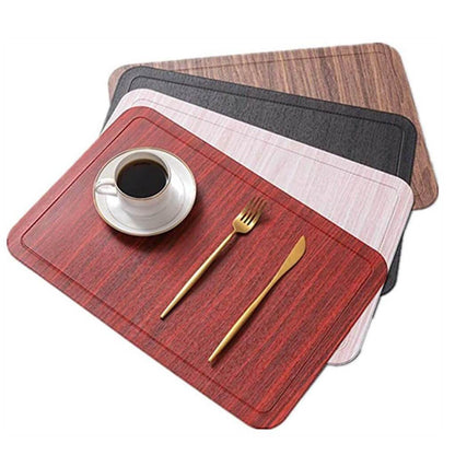 Table Mats | Leather | Washable & Non-Slip | Set of 4