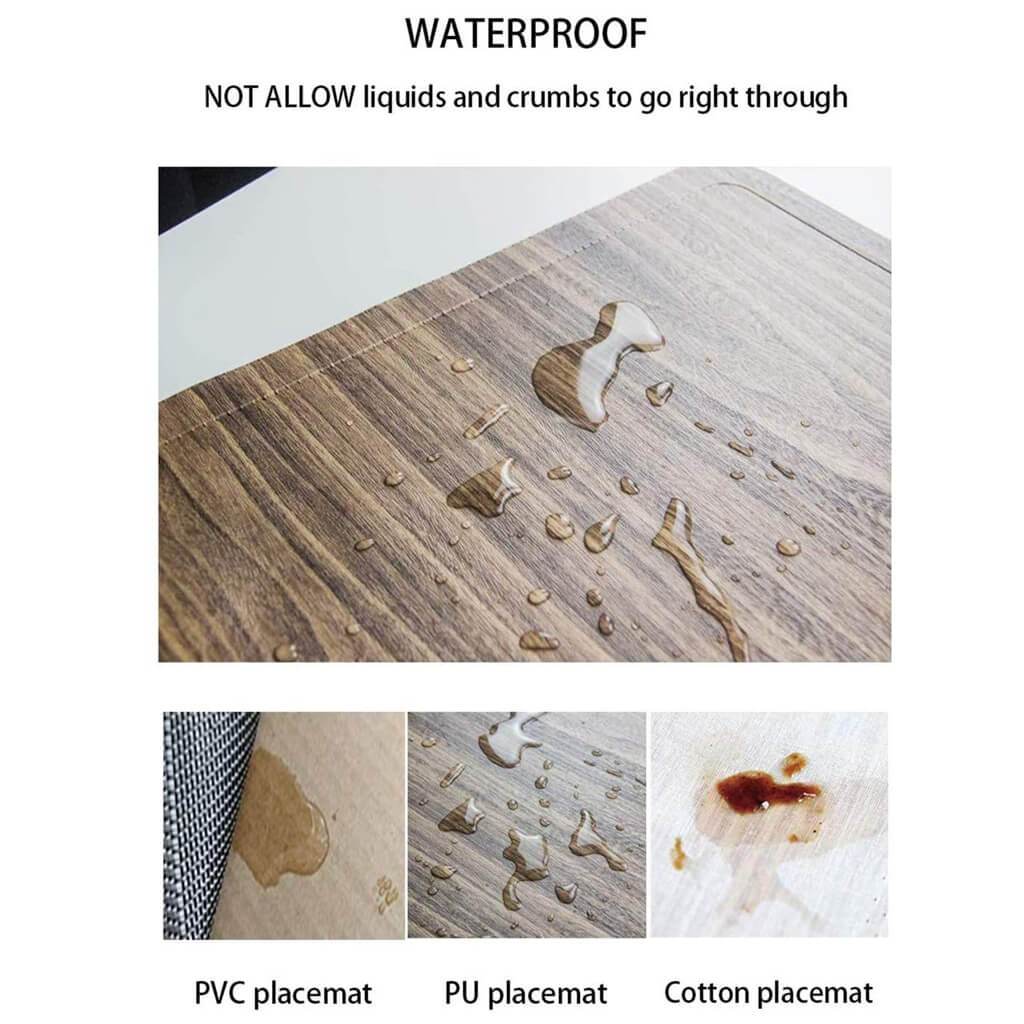 Table Mats | Leather | Washable & Non-Slip | Set of 4