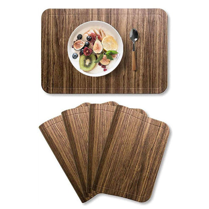 Table Mats | Leather | Washable & Non-Slip | Set of 4