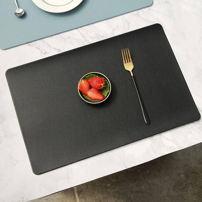 Faux Leather Table Placemats | Black | Set of 4