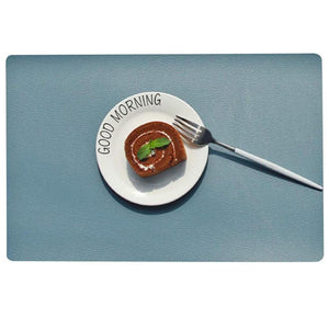 Table Mats | Faux Leather | Set of 2 - Blue