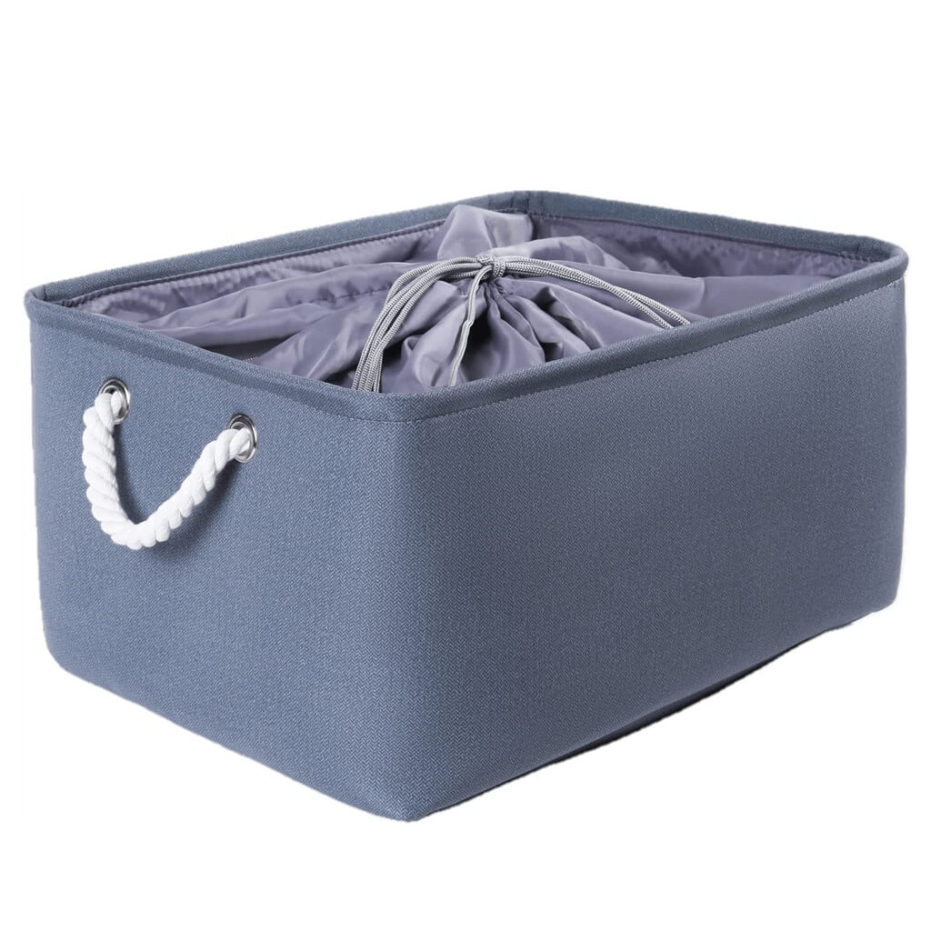 Dark Grey Storage Basket | Washable Canvas with Rope Handles | Multiple Sizes Available