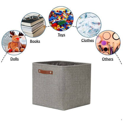 Canvas Storage Cube Box | High-Quality Fabric | 3 Pack