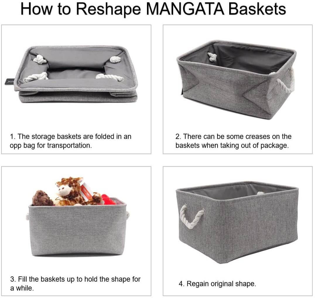 Open Storage Baskets | Premium Three-Layer Material | 3 Pack