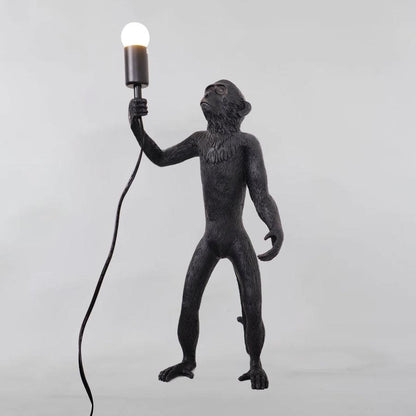 Monkey Table Lamp | Resin & Metal | Black or White