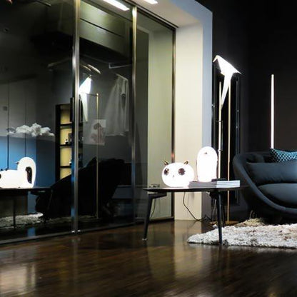 Animal Table Lamp | Frosted Glass & Gold Accents | Owl, Rabbit & Penguin Characters