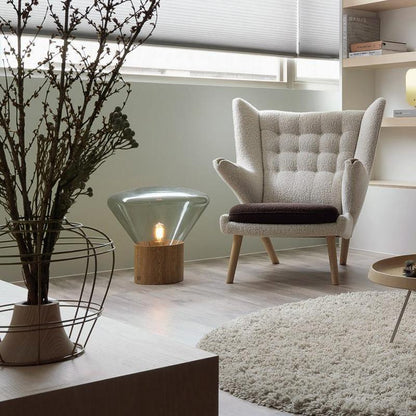 Bois Table Lamp | Wooden & Glass | Clear, Smoke Gray, Amber