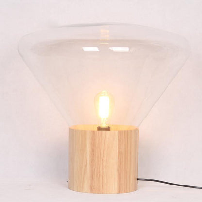 Bois Table Lamp | Wooden & Glass | Clear, Smoke Gray, Amber