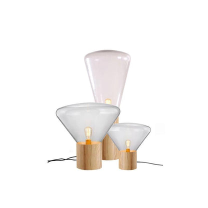 Bois Table Lamp | Wooden & Glass | Clear, Smoke Gray, Amber