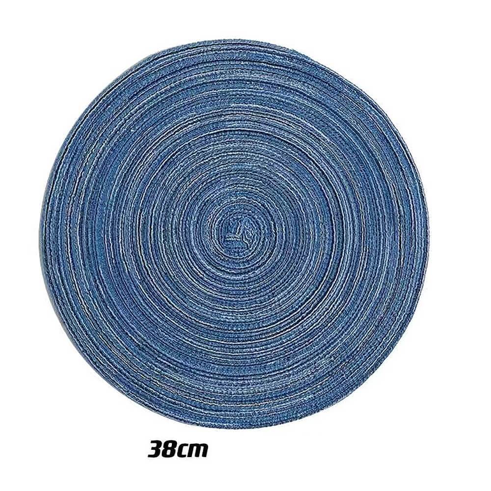 Round Ramie Place Mat Set | Eco-Friendly Cotton Blend | Set of 6