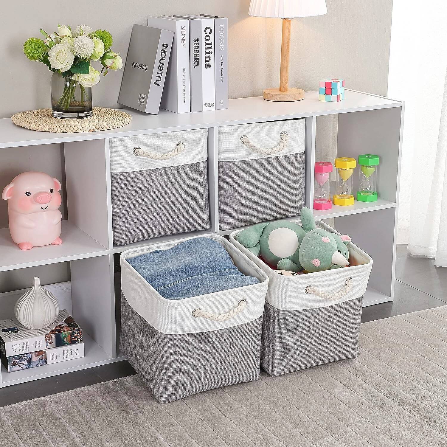 Fabric Storage Baskets | Set of 3 | 30cm Cube