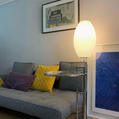Nelson Table Lamp | Chrome Steel Base & White Shade | Vintage Design