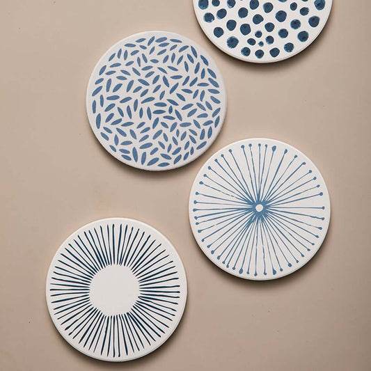 Ceramic Coasters Set | Non-Slip & Absorbent | Set of 6