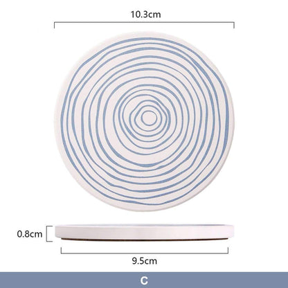 Ceramic Coasters Set | Non-Slip & Absorbent | Set of 6