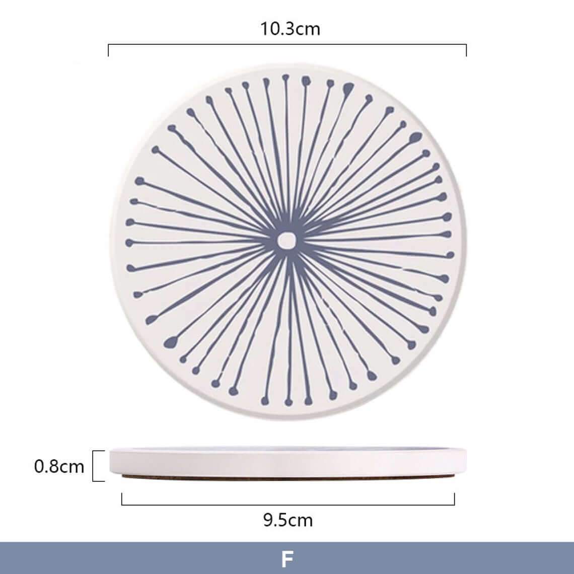 Ceramic Coasters Set | Non-Slip & Absorbent | Set of 6