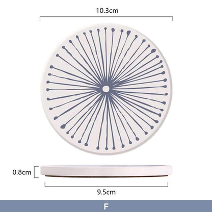 Ceramic Coasters Set | Non-Slip & Absorbent | Set of 6