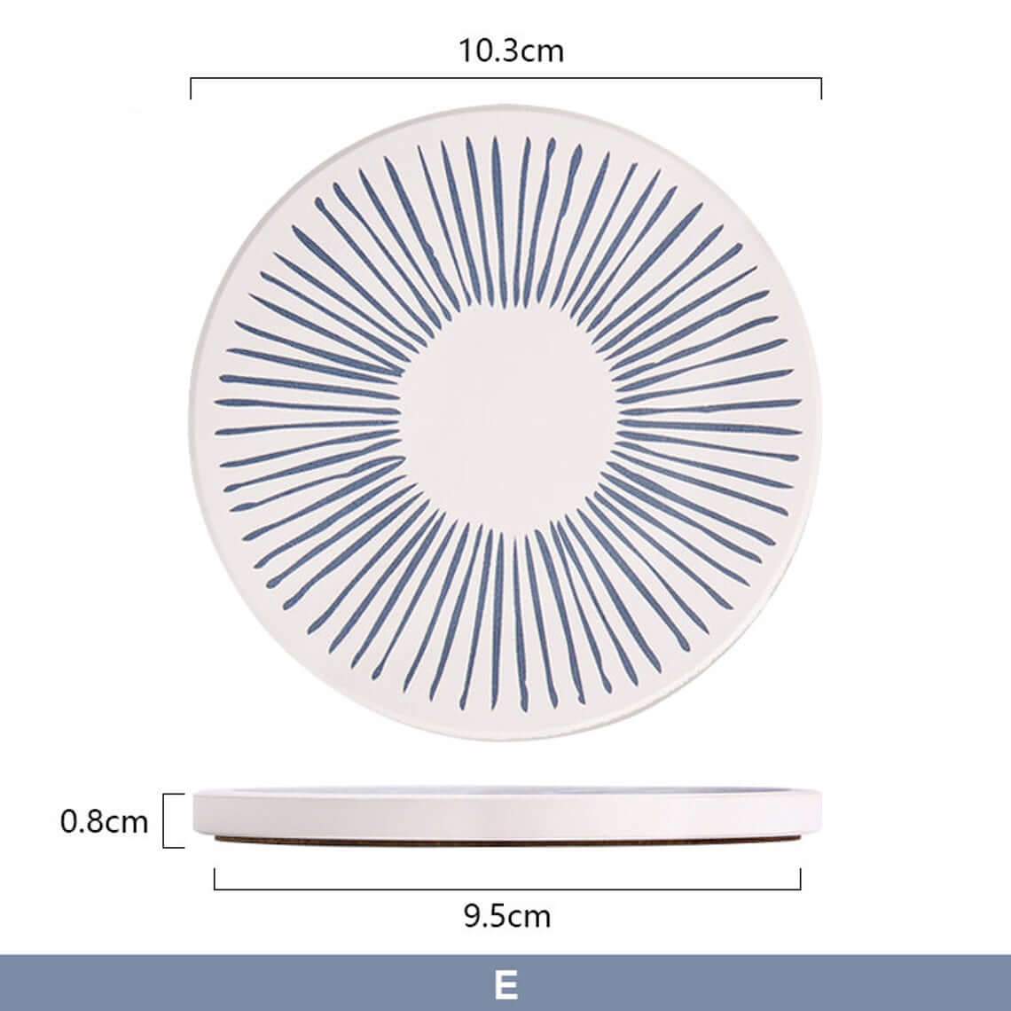 Ceramic Coasters Set | Non-Slip & Absorbent | Set of 6
