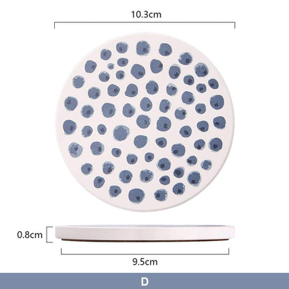 Ceramic Coasters Set | Non-Slip & Absorbent | Set of 6