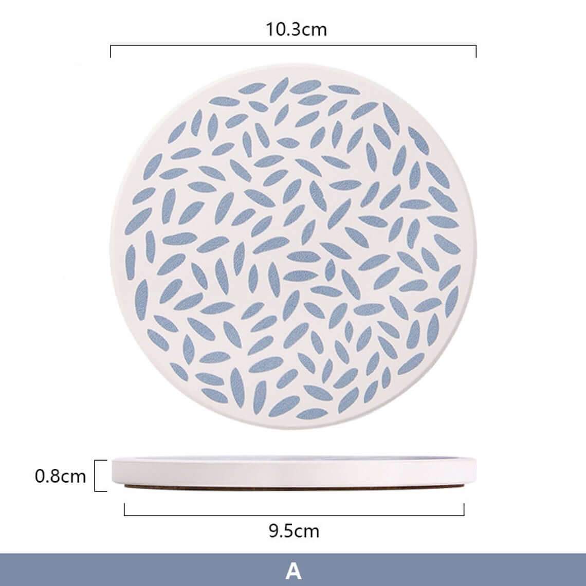 Ceramic Coasters Set | Non-Slip & Absorbent | Set of 6