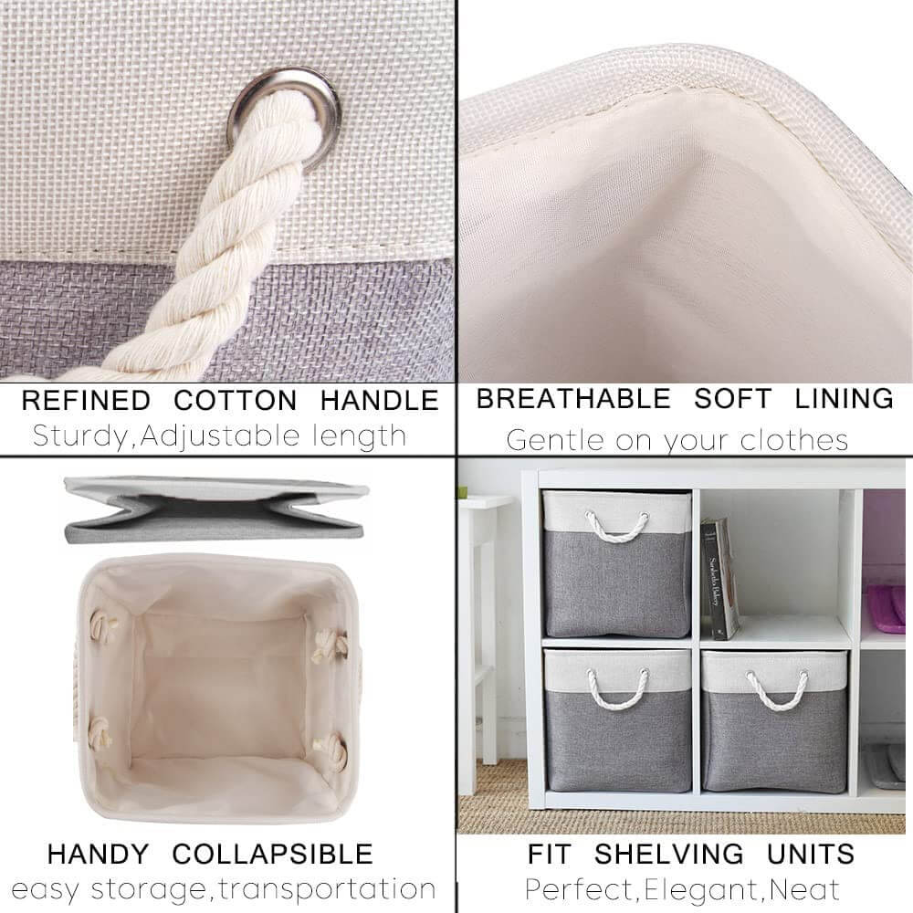 Fabric Storage Baskets | Set of 3 | 30cm Cube