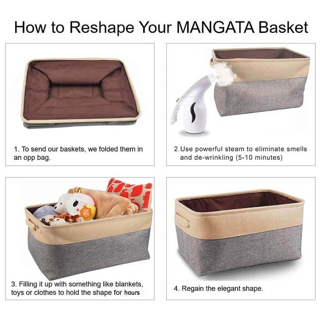 White Grey Fabric Storage Box | Eco-Friendly EVA Material | Multiple Sizes Available