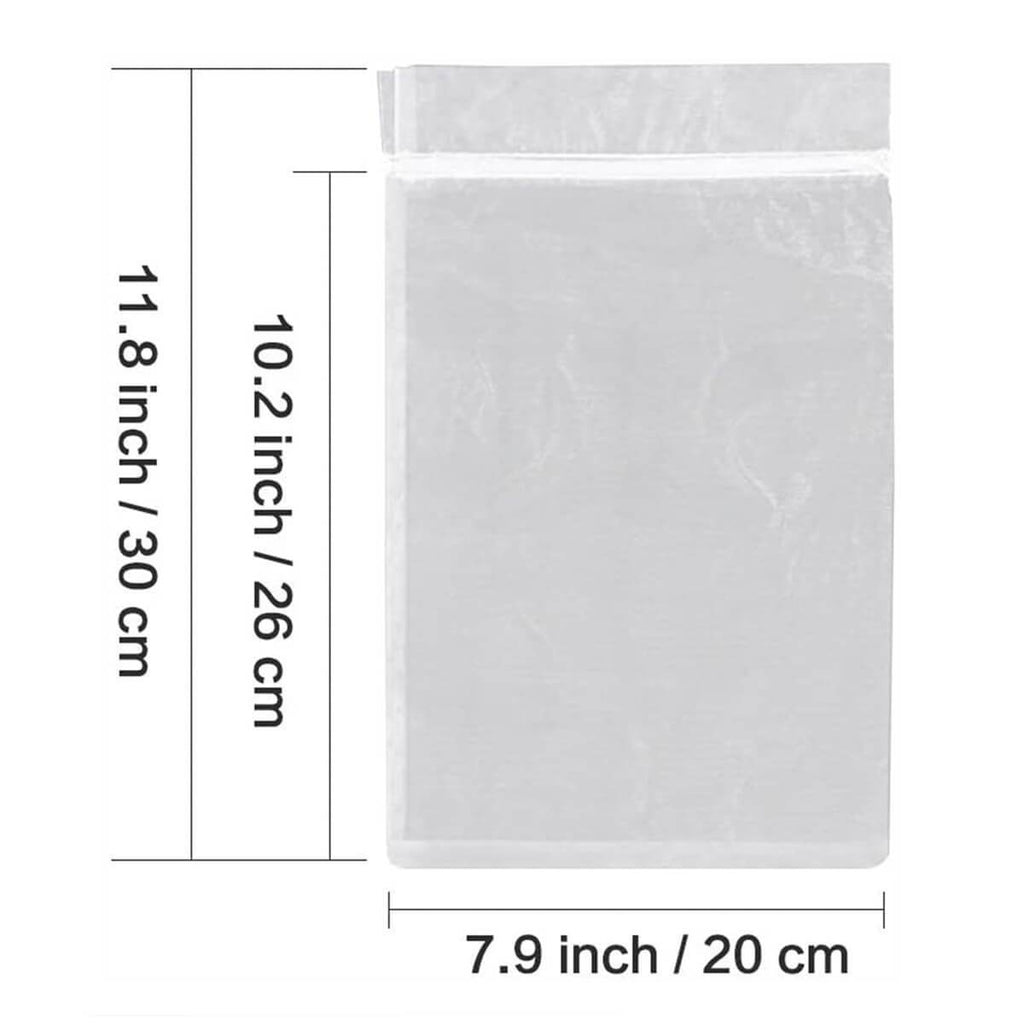 Organza Gift Bags | Transparent Drawstring | Pack of 10, White
