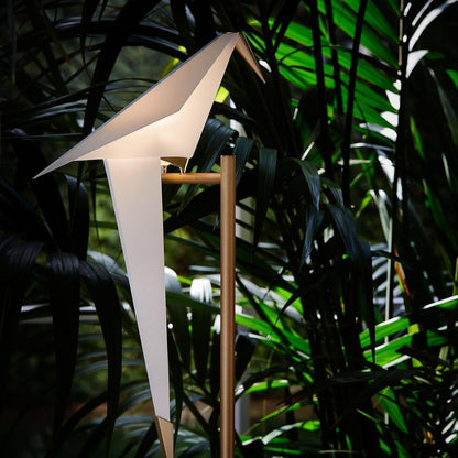 Paper Crane Bird Table Lamp | Integrated LED | Gold & White