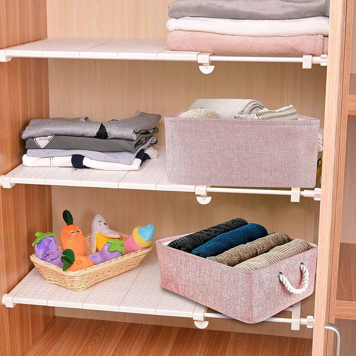 Foldable Storage Box | Pink Canvas & EVA | Small, Medium, Large