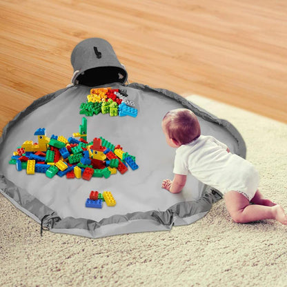 Portable Play Mat & Toy Storage Basket | Durable Fabric with Soft Handles | 30 cm Diameter
