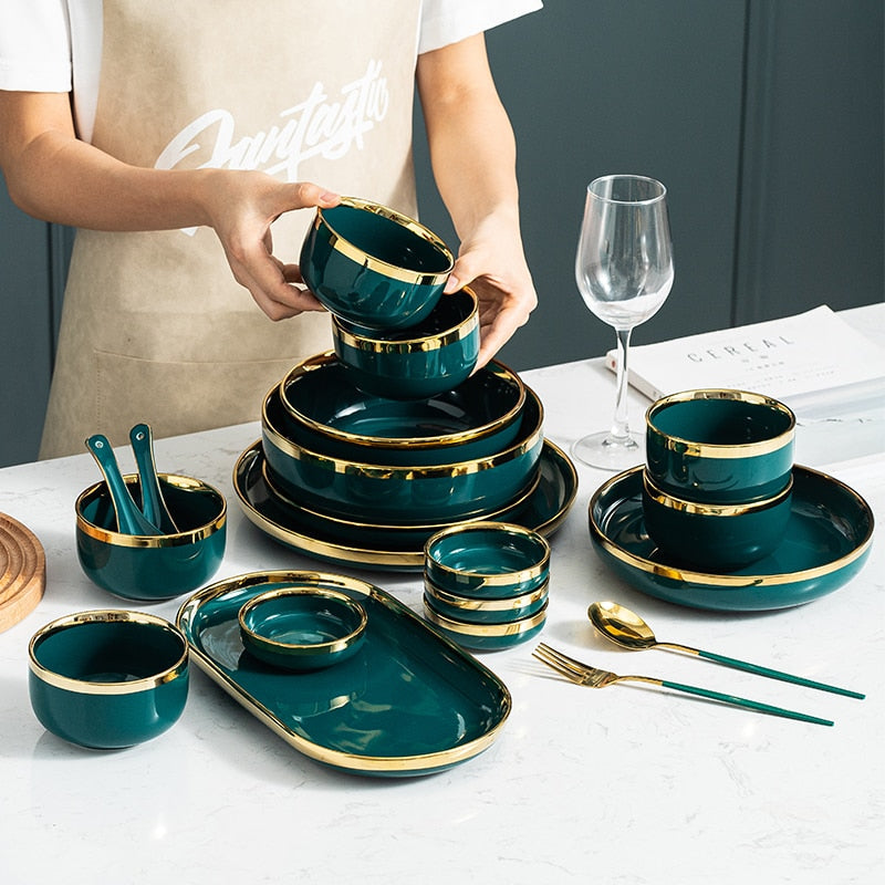 Verde Emerald Green Luxury Dinnerware Set