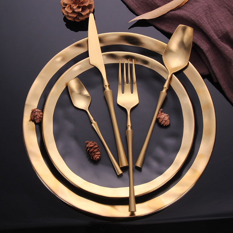 Venice Gold Cutlery Set | 18/10 Stainless Steel | 24 Pieces