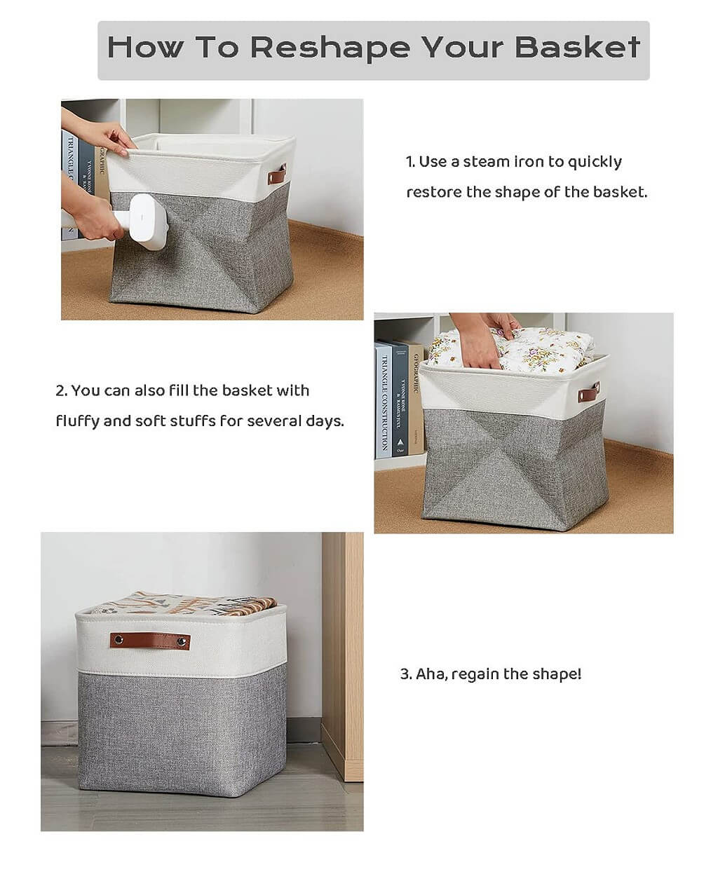 Canvas Storage Cube Box | High-Quality Fabric | 3 Pack