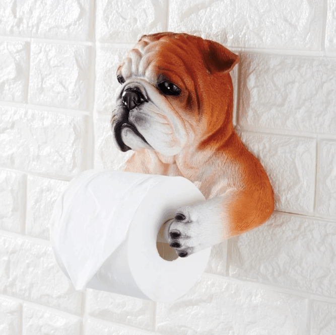 Resin Dog Toilet Paper Holder