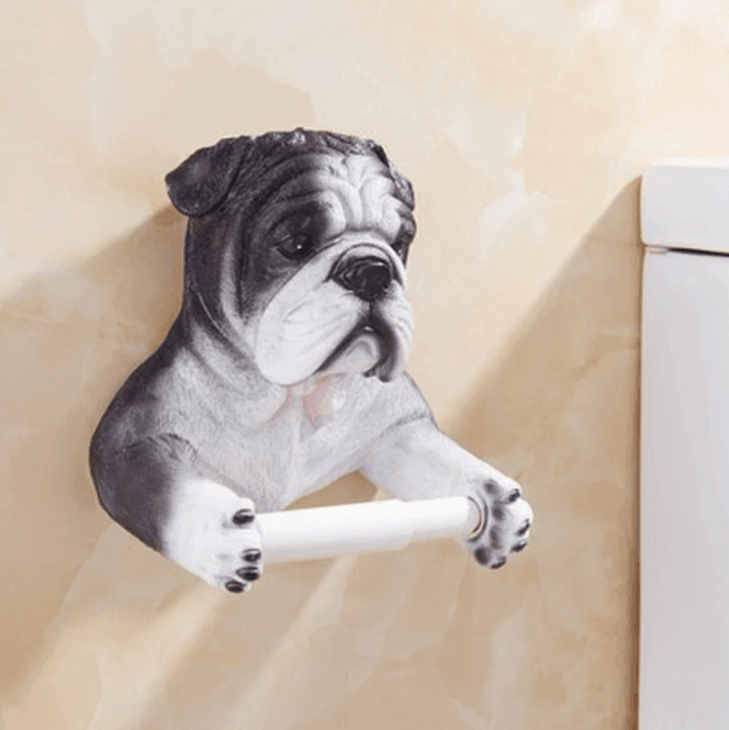 Resin Dog Toilet Paper Holder