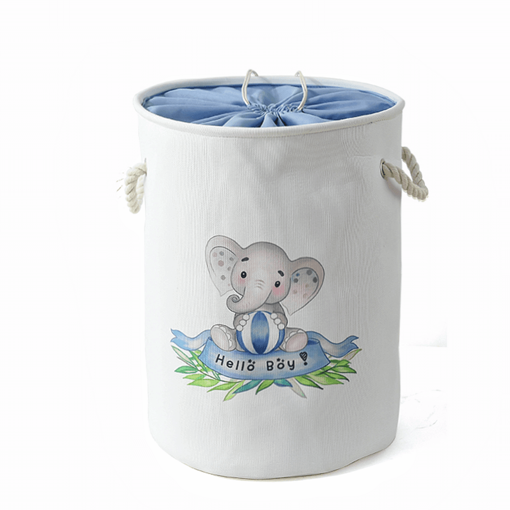 Round Laundry Basket | Waterproof EVA & Canvas | Pink/Blue