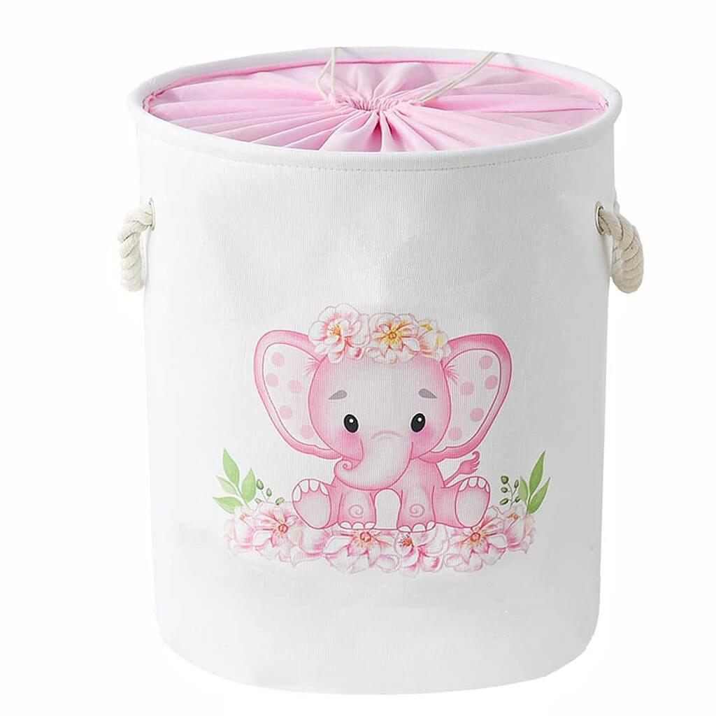 Round Laundry Basket | Waterproof EVA & Canvas | Pink/Blue
