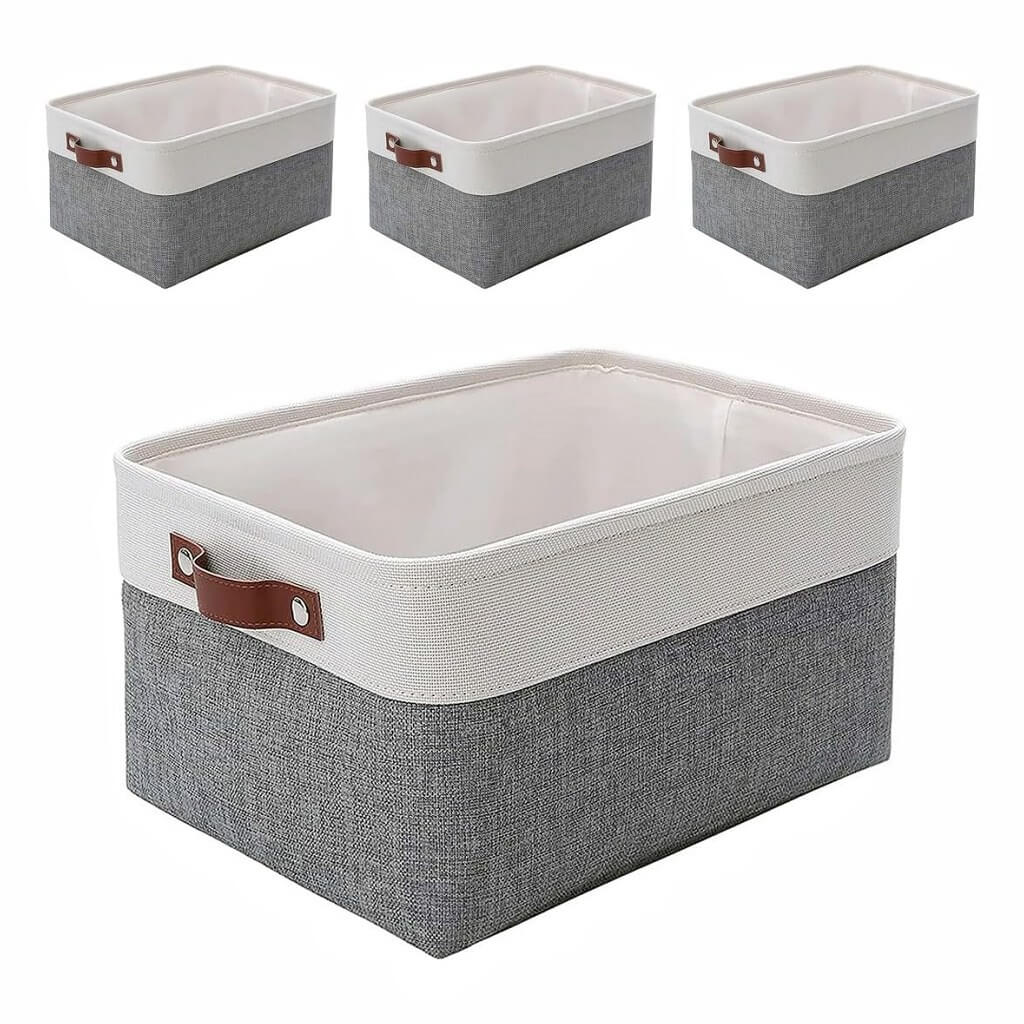Waterproof Foldable Storage Box | Three-Layer Material | Cold Grey & White