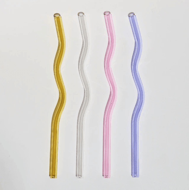 Glass Straws Set | Borosilicate Glass | Set of 4