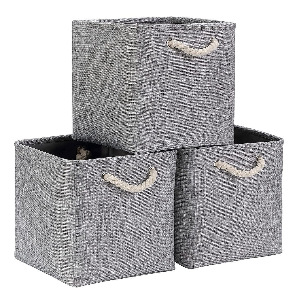 Fabric Storage Cubes | Foldable with Cotton Rope Handles | 25cm x 25cm