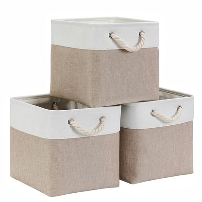 Canvas Storage Cube Box | High-Quality Fabric | 3 Pack