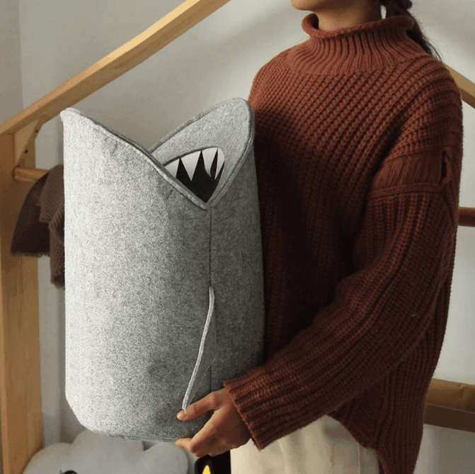 Shark-Shaped Folding Laundry Basket | Eco-Friendly Fabric | Available in Small, Medium, Large