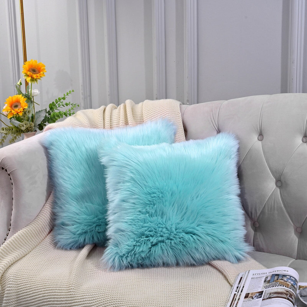 Sheep Fur Pillow Covers | Extra Fluffy & Shaggy | Set of 2