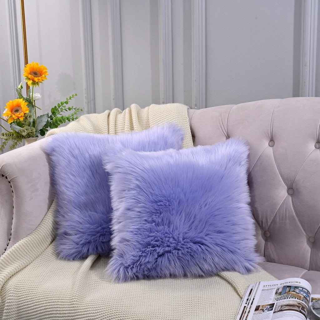 Sheep Fur Pillow Covers | Extra Fluffy & Shaggy | Set of 2