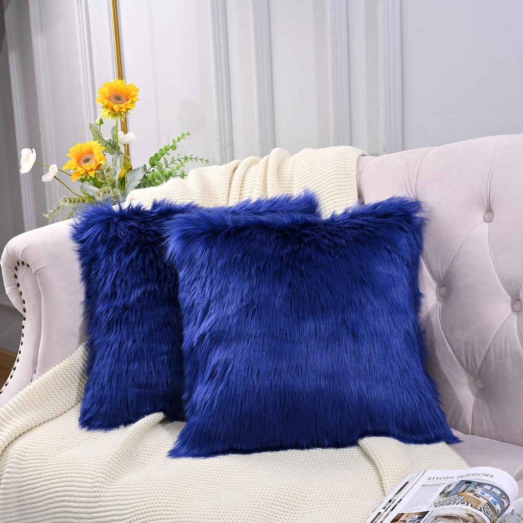 Sheep Fur Pillow Covers | Extra Fluffy & Shaggy | Set of 2