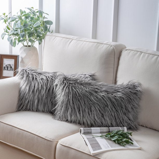 Sheep Fur Pillow Covers | Extra Fluffy & Shaggy | Set of 2