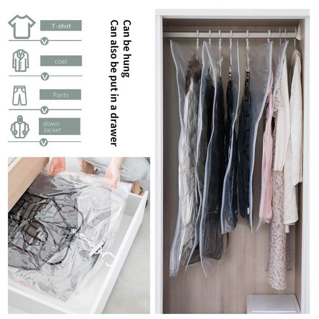 Vacuum Storage Bags for Clothes | Durable & Moisture-Proof | Medium & Large Sizes