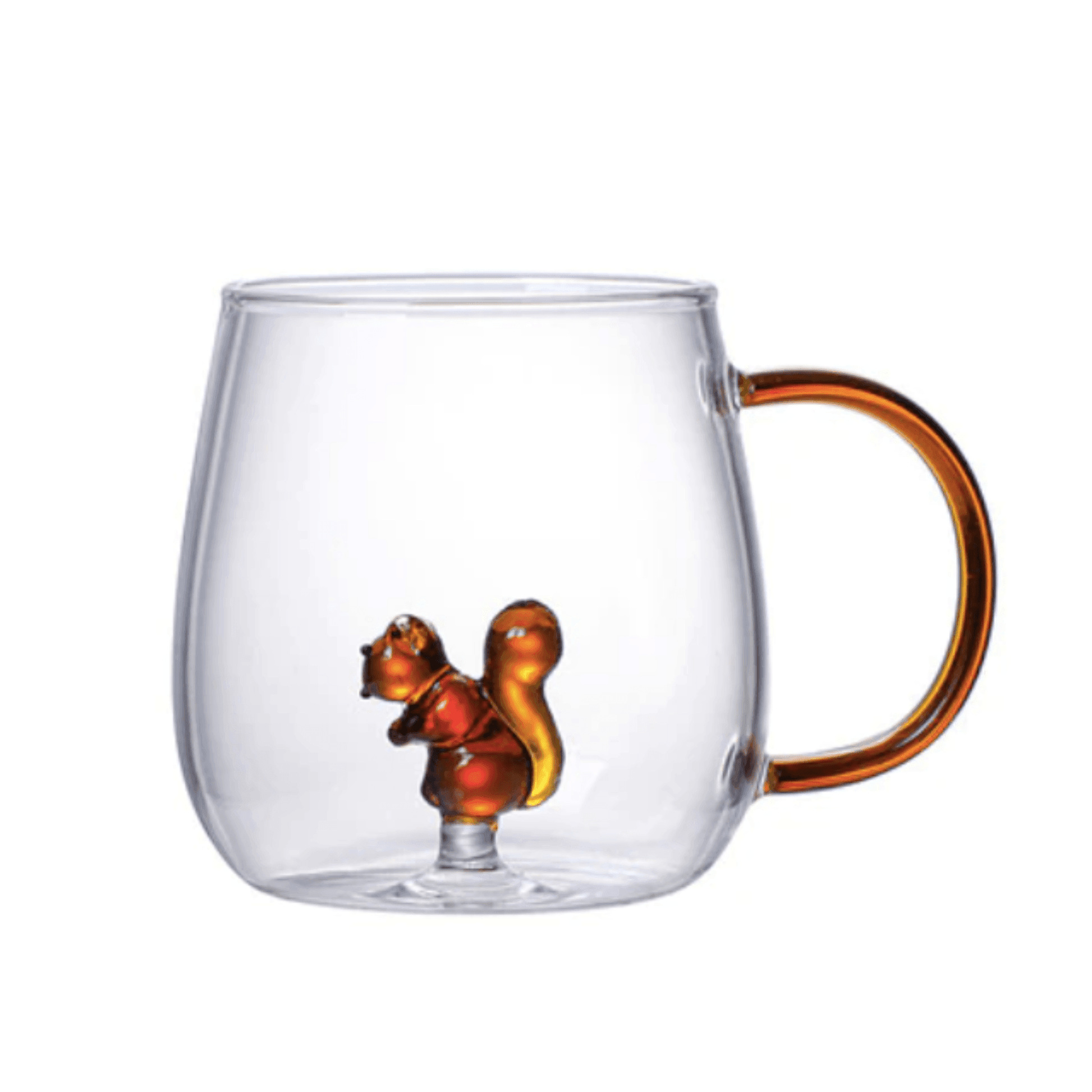 Squirrels Animal Shape Glass Cup