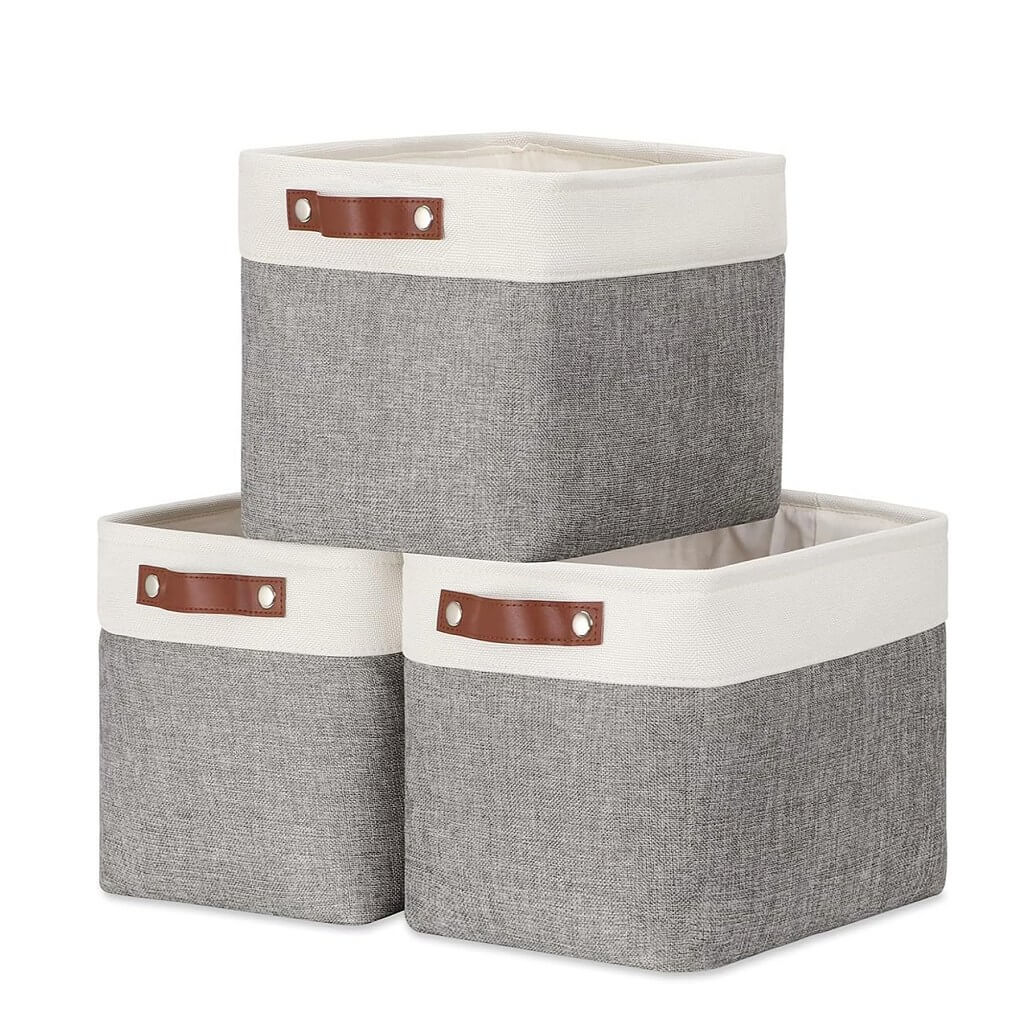 Fabric Storage Cubes | Foldable with Cotton Rope Handles | 25cm x 25cm