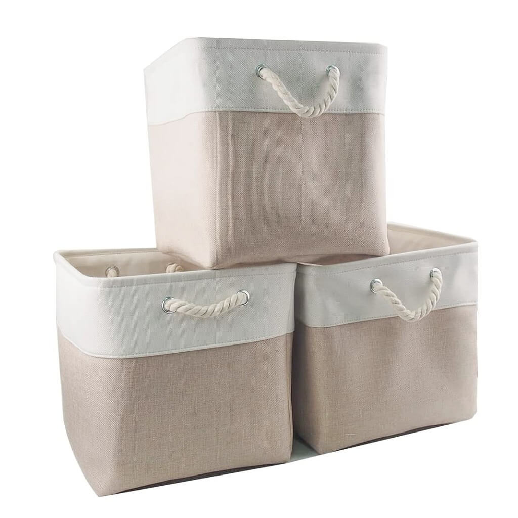 Fabric Storage Baskets | Set of 3 | 30cm Cube